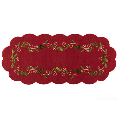 Vianočný obrus Cezmína červená, 40 x 90 cm