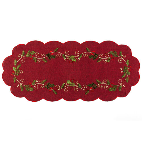 Faţă de masă crăciun Cesmina roşie, 40 x 90 cm