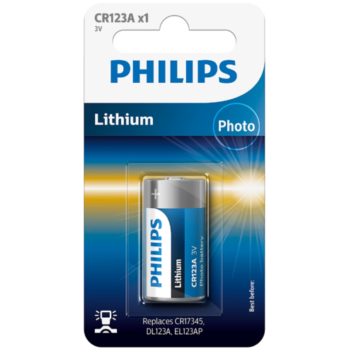 Philips baterija CR123A 3 V, litijeva foto