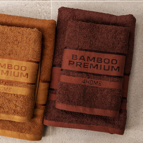 4Home Ručník Bamboo Premium tmavě hnědá, 30 x 50 cm, sada 2 ks