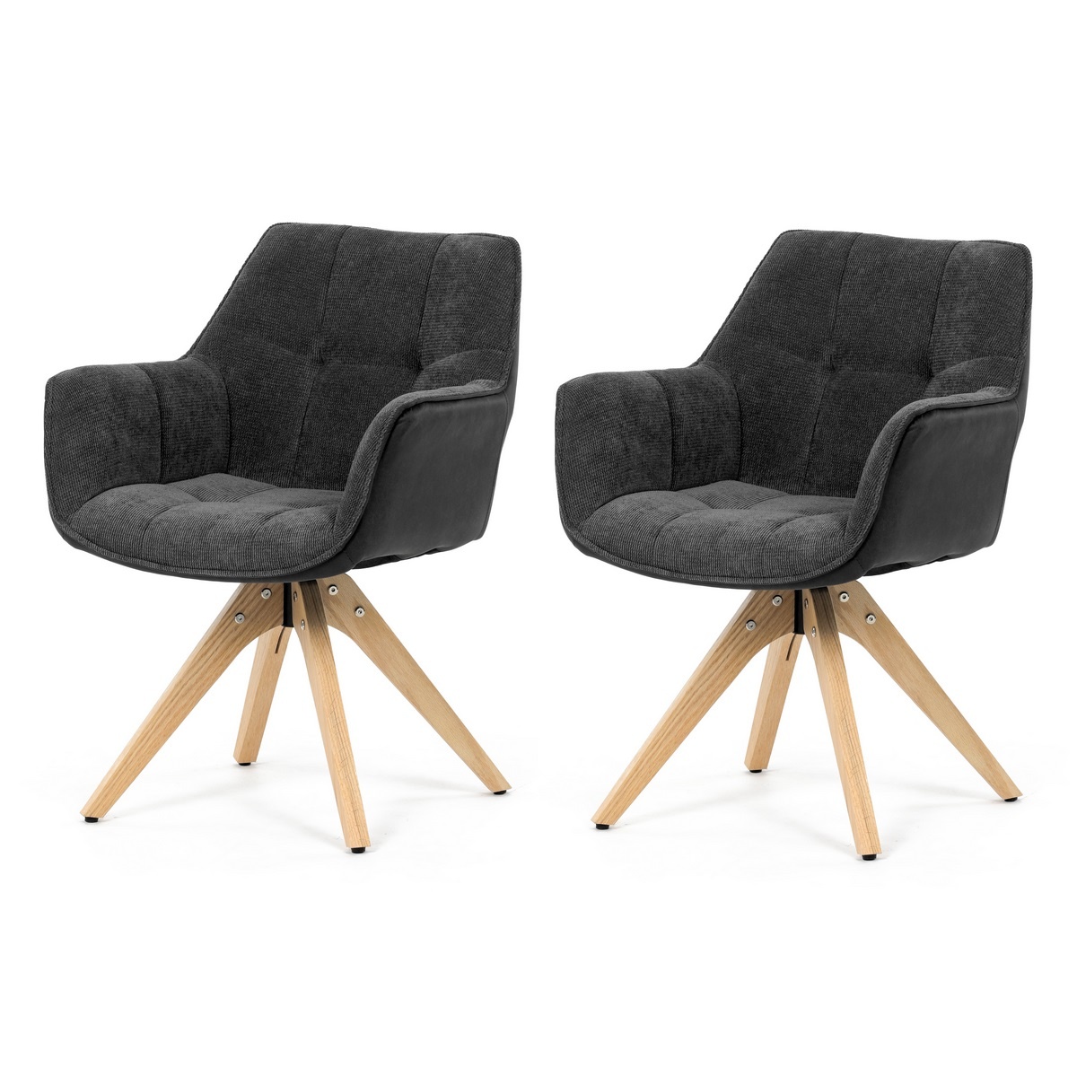 Sada jídelních židlí HC-D7180 GREY2, 2 ks