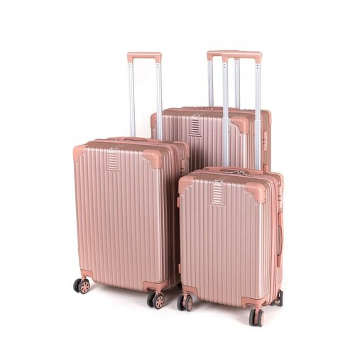 Pretty UP Cestovní kufr na kolečkách ABS25, S, zlatorůžová