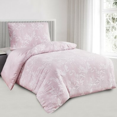 Jacquard-Bettwäsche Alabama rosa, 140 x 200 cm, 70 x 90 cm