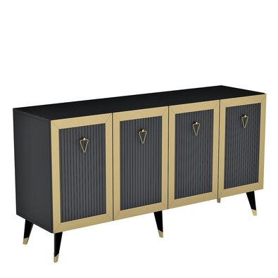 Schrank Bare Anthracite and Gold