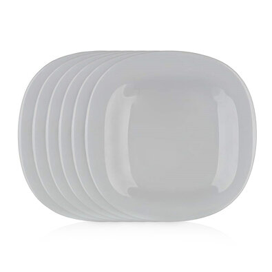Luminarc Kvadratni desertni krožnik CARINE 19 cm,6 kos, siva