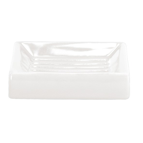 Miska pod mydlo hladka, biela