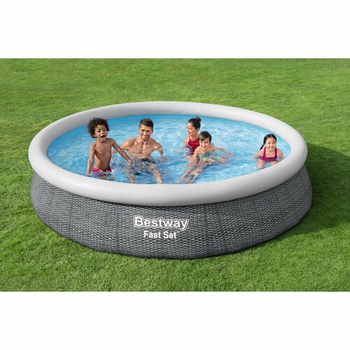 Bestway Aufblasbarer Pool Fast Set, 367 x 76 cm