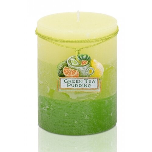 Lumânare parfumată Citrus green tea pudding,cilindru, 7 x 9 cm