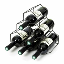 Stojak na 6 butelek wina, 28 x 28 x 4,5 cm, stal matowa