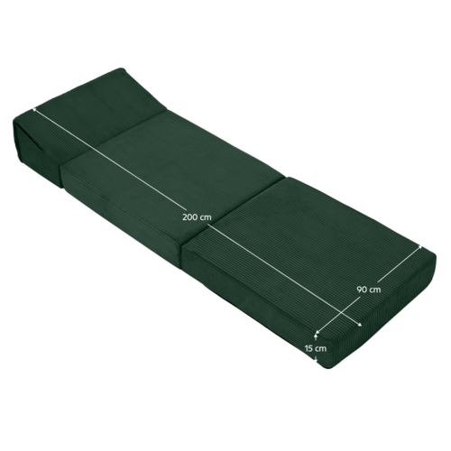 MALEN skladacie kreslo/matrac, zelené