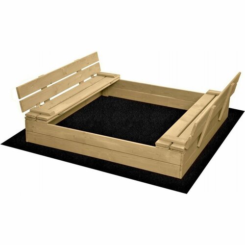 Ladă nisip Sand Tropic din lemn cu bănci, 100 x 100 cm, natural