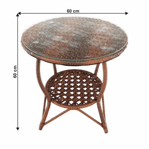 Set de grădină rattan 1+2, JARUB, maro