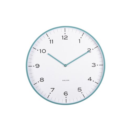 Karlsson 6011BL ceas de perete design, albastru,diametru 40 cm