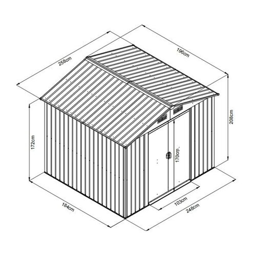 Avenberg Záhradný domček na náradie 2 × 2,6 mSD-X68E-H170, zelený