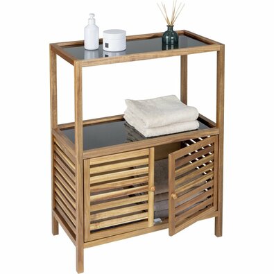 Wenko Široký koupelnový regál s dvířky FONDI