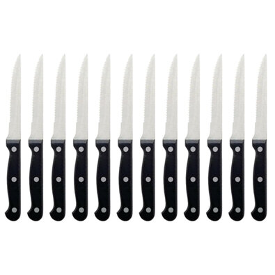 12-częściowy komplet noży do steków, czarny