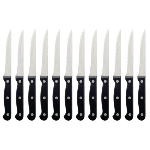 12dílná sada steakových nožů, černá