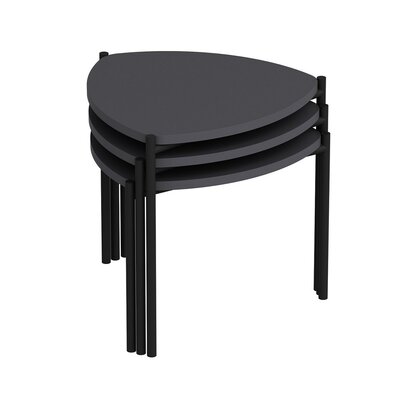 Beistelltisch-Set Lenny Anthracite, 3 Stück