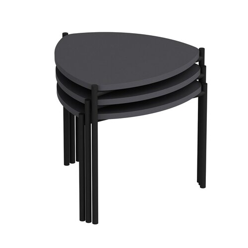 Lenny Anthracite kisasztal-készlet, 3 db