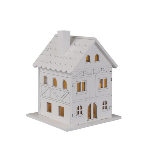 Decorațiuni luminoase de Crăciun Casă din lemn, 8x 10 x 8 cm, LED