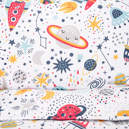 4Home Lenjerie de pat din bumbac pentru copii Cosmic Adventure, 100 x 135 cm, 40 x 60 cm