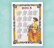 Textilný kalendár na rok 2013, Panna s kyticou