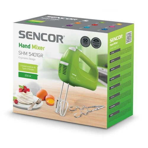 Sencor SHM 5401GR ručný šľahač, zelená
