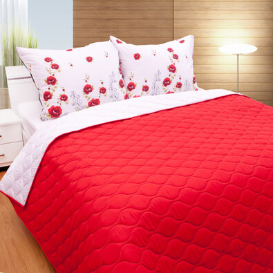 Přehoz na postel červená, 230 x 260 cm