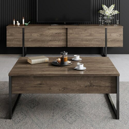 Luxe Walnut and Black dohányzóasztal