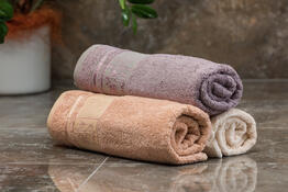 Set de două prosoape 4Home Bamboo Premium, crem, 70 x 140 cm, 50 x 100 cm