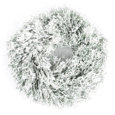 Sztuczny wieniec zaśnieżony z trawy, śr. 30 cm