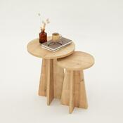 Súprava odkladacích stolíkov Mushroom Sapphire Oak, 2 ks