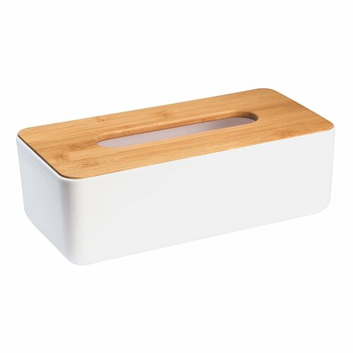 AQUALINE 3763 Snow papírtörlő-tartó 26,2 x 9 x13,2 cm, fehér/bambusz