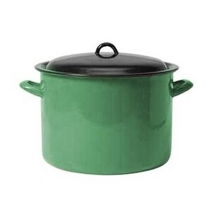 Smaltovaný hrniec s pokrievkou 28 cm, zelená
