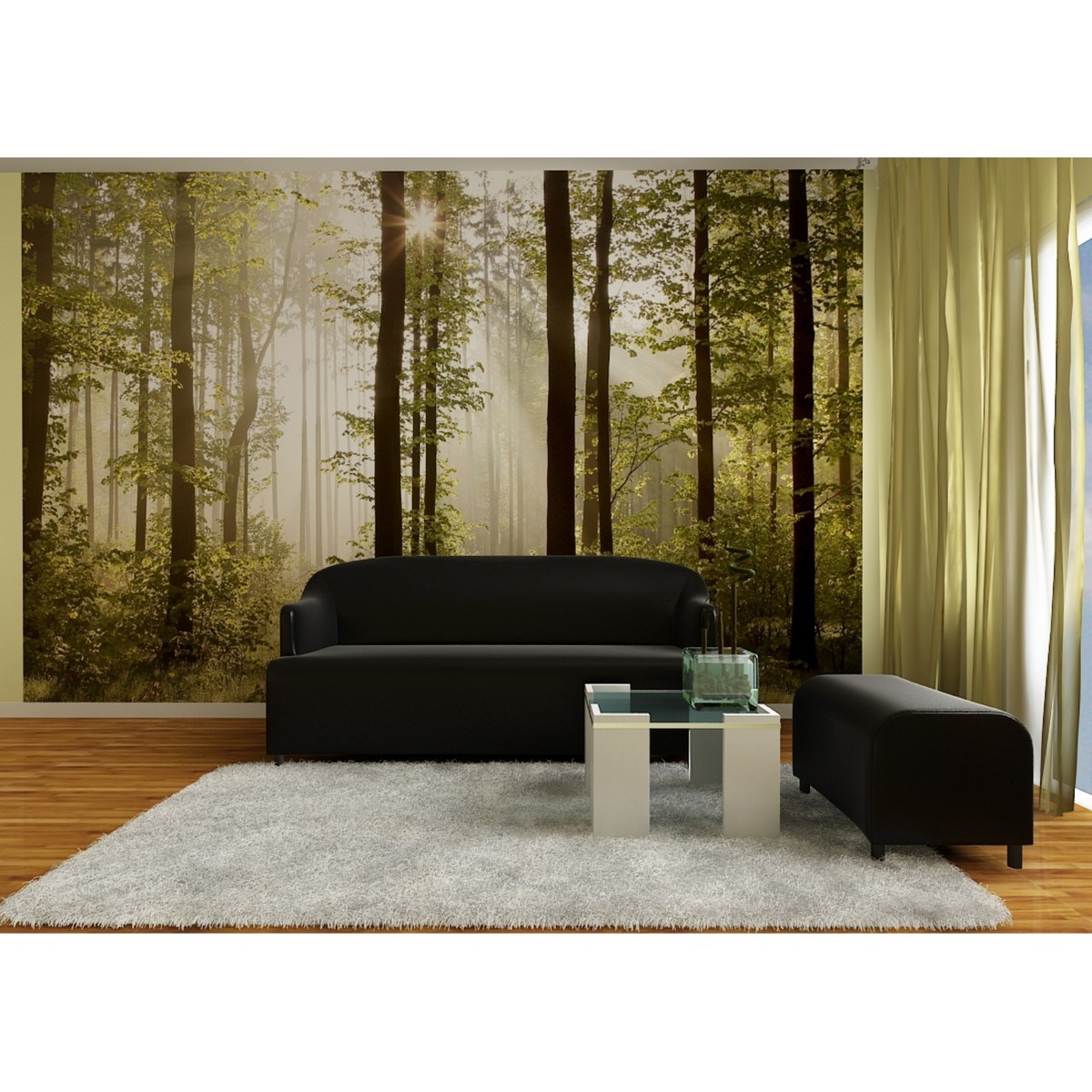 Reggeli erdő XXL fotó tapéta 360 x 270 cm,  4 részből álló termék 2. képe