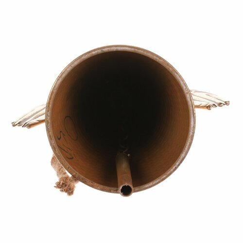 Závesná kovová vianočná dekorácia Anjel zvon 24 cm, zlatá