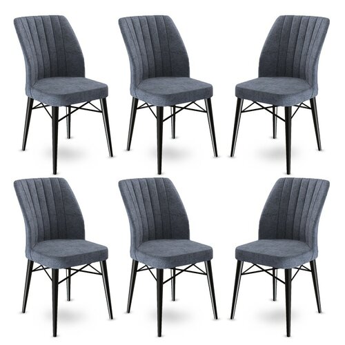 Set de scaune de sufragerie Flex Fume, 6 buc.