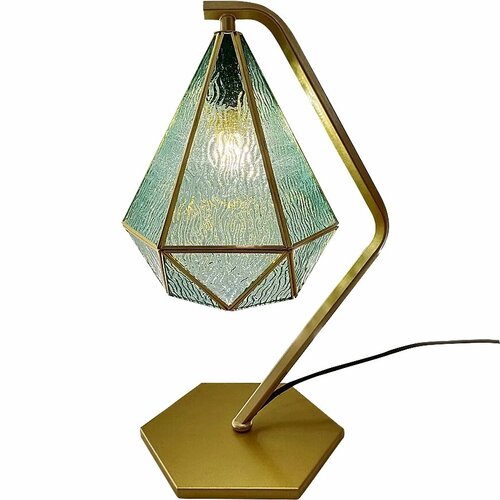 Rabalux 74200 vintage stolná lampa Norah, zlato/modrá