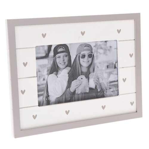 Leseni okvir za fotografije So much hearts bel, 22x 17 cm