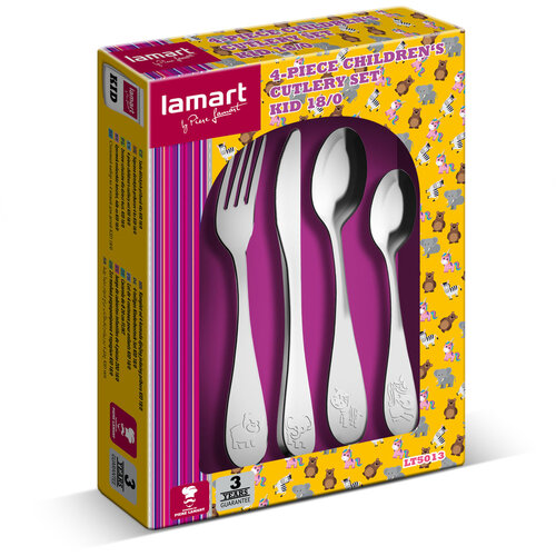 Lamart LT5013 4-delni set otroškega jedilnegapribora Kid