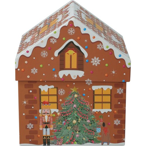 Weihnachtsgeschenkboxen-Set „Cookie Houses“, braun, 2 Stück
