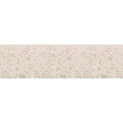 Bordură autocolantă Old graphic florals, 500  x 13,8 cm