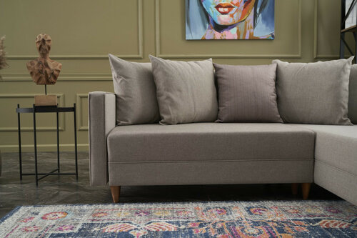 Narożna sofa rozkładana Aydam Right Cream