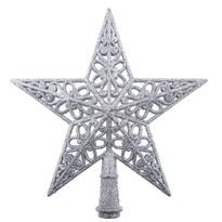 Vánoční hvězda na stromek Shiny stříbrná, 20 x 20 x 3 cm Vánoční hvězda na stromek Shiny stříbrná, 20 x 20 x 3 cm