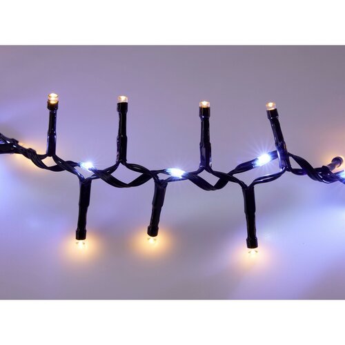 Vonkajšia svetelná reťaz Waterfall, 20 m, 1410 LED, teplá a studená biela, časovač, IP44