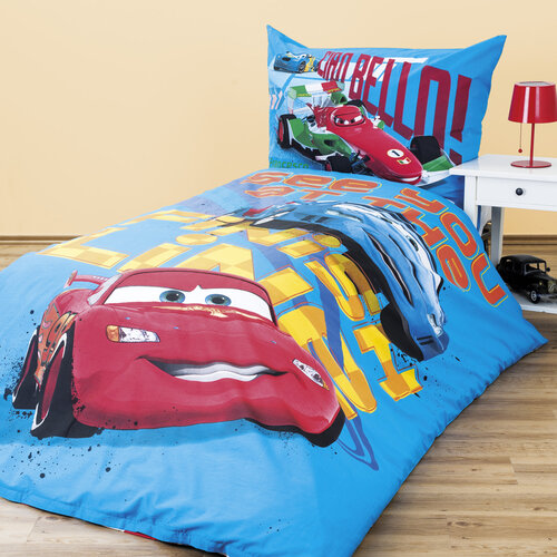 Dziecięca pościel bawełniana Cars, 140 x 200 cm, 70 x 90 cm