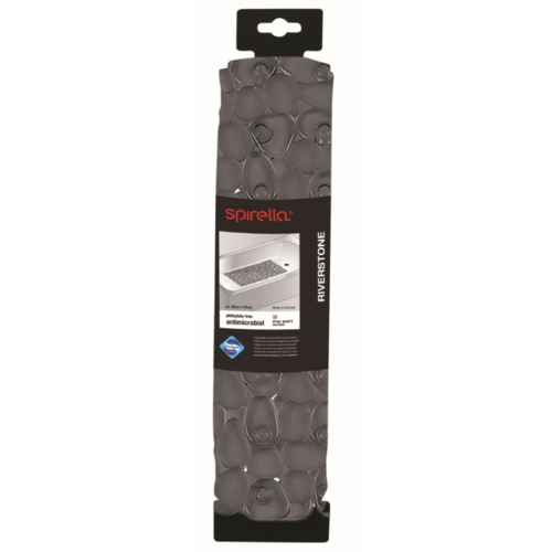 Spirella Rutschfeste Badewannenmatte RIVER STONE, dunkelgrau, 75 x 36 cm