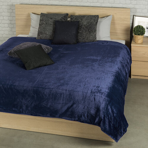 Pătură XXL / Cuvertură de pat, albastru închis, 200 x 220 cm