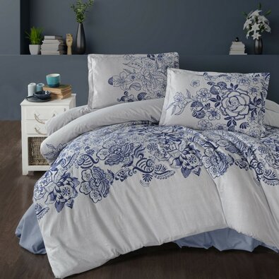 Kvalitex Lenjerie de pat din flanel Mandora  albastră, 140 x 200 cm, 70 x 90 cm