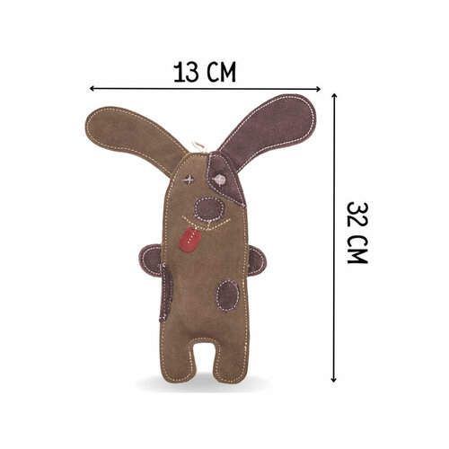 PafDog Pes Willy igrača za pse iz usnja in jute,32 cm